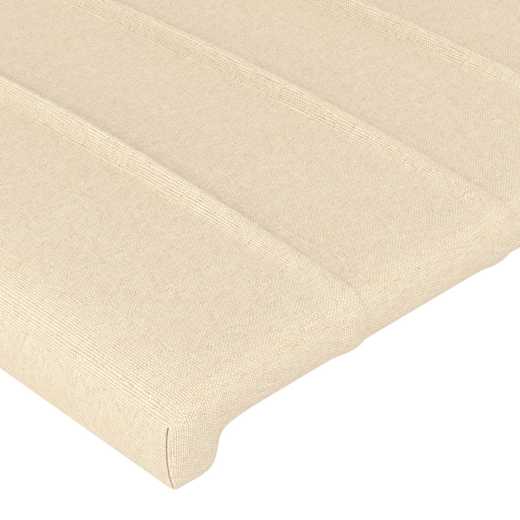 Cabeceira de cama c/ luzes LED tecido 100x5x78/88 cm cor creme