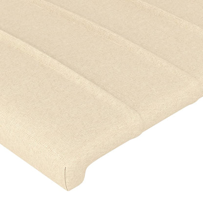 Cabeceira de cama c/ luzes LED tecido 100x5x78/88 cm cor creme