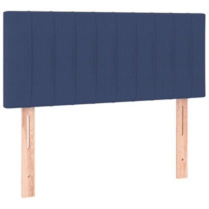 Cabeceira de cama c/ luzes LED tecido 100x5x78/88 cm azul