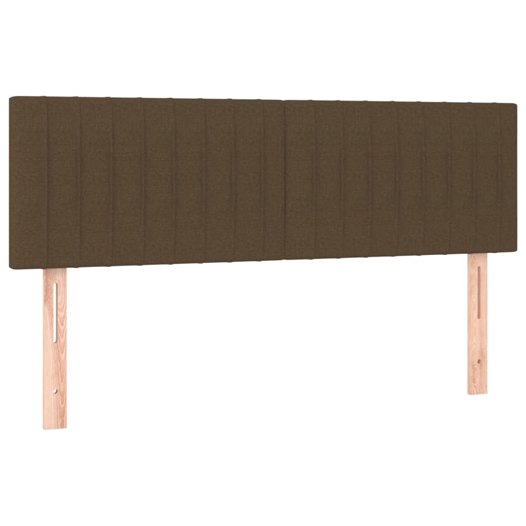 Cabeceira de cama c/ luzes LED tecido 144x5x78/88 cm castanho