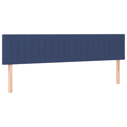 Cabeceira de cama c/ luzes LED tecido 160x5x78/88 cm azul