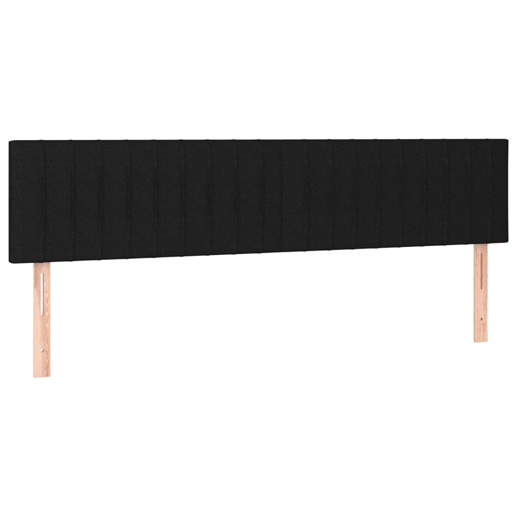 Cabeceira de cama c/ luzes LED tecido 180x5x78/88 cm preto