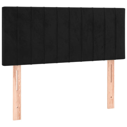 Cabeceira de cama c/ luzes LED veludo 80x5x78/88 cm preto