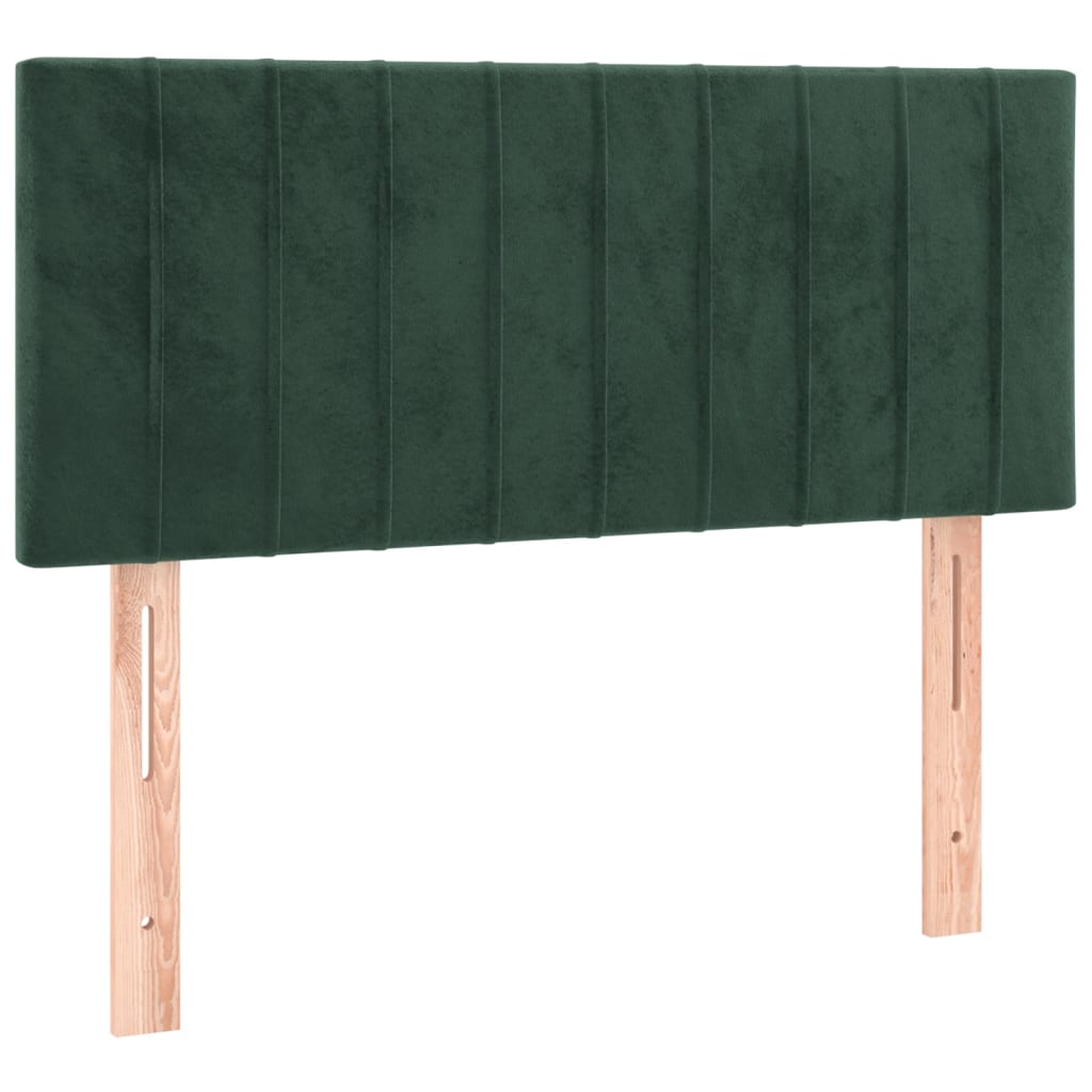 Cabeceira de cama c/ luzes LED veludo 80x5x78/88cm verde-escuro