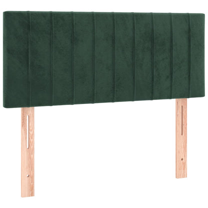 Cabeceira de cama c/ luzes LED veludo 80x5x78/88cm verde-escuro