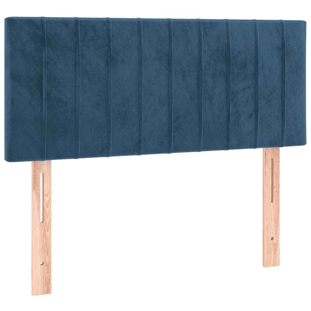 Cabeceira de cama c/ luzes LED veludo 80x5x78/88 cm azul-escuro