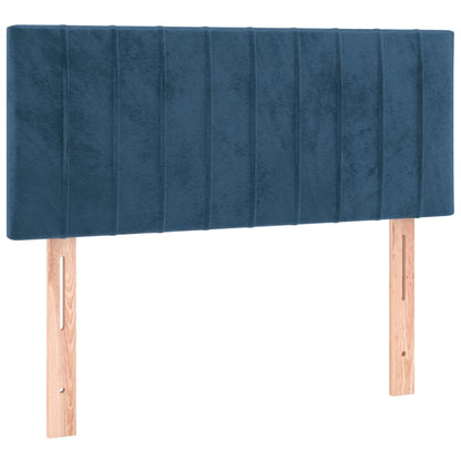 Cabeceira de cama c/ luzes LED veludo 80x5x78/88 cm azul-escuro