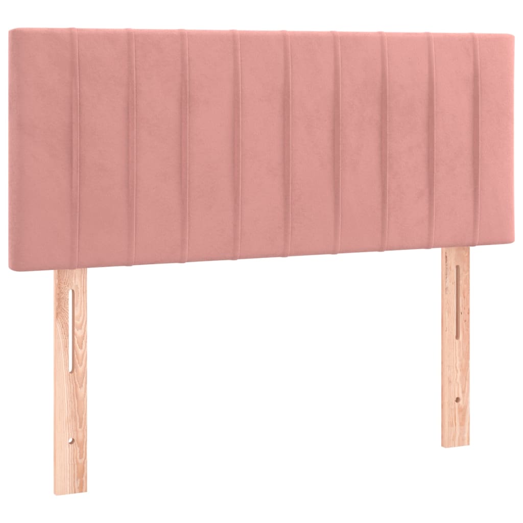 Cabeceira de cama c/ luzes LED veludo 80x5x78/88 cm rosa