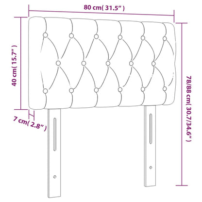 Cabeceira de cama c/ luzes LED tecido 80x7x78/88 cm cinza-claro