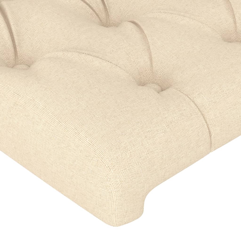 Cabeceira de cama c/ luzes LED tecido 80x7x78/88 cm cor creme