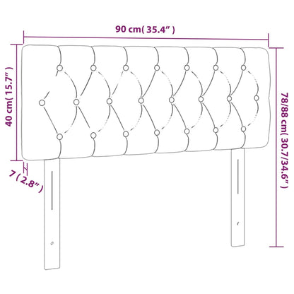 Cabeceira de cama c/ luzes LED tecido 90x7x78/88cm cinza-escuro