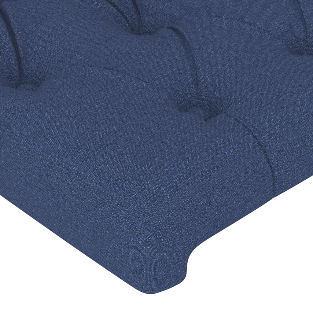 Cabeceira de cama c/ luzes LED tecido 90x7x78/88 cm azul