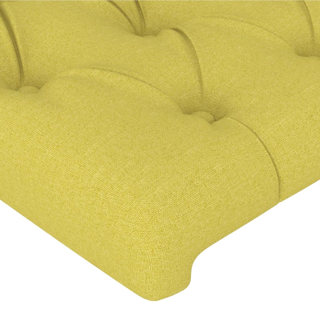 Cabeceira de cama c/ luzes LED tecido 90x7x78/88 cm verde