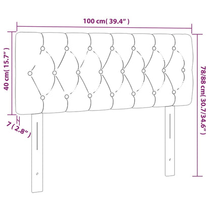 Cabeceira de cama c/ luzes LED tecido 100x7x78/88cm cinza-claro