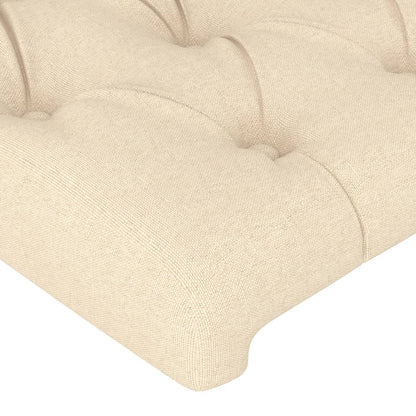 Cabeceira de cama c/ luzes LED tecido 100x7x78/88 cm cor creme