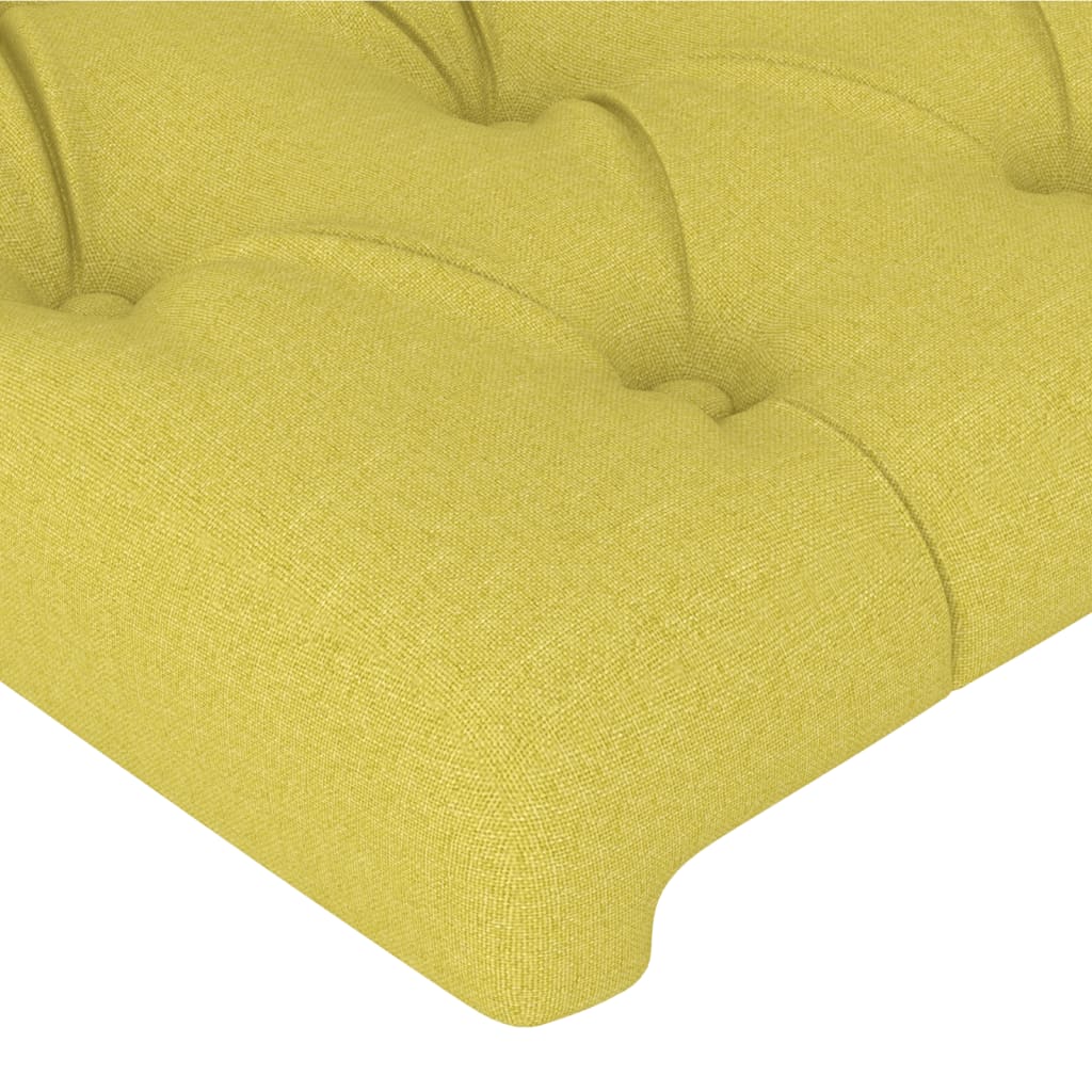 Cabeceira de cama c/ luzes LED tecido 100x7x78/88 cm verde