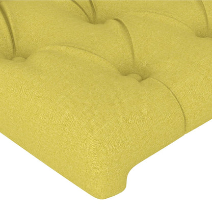 Cabeceira de cama c/ luzes LED tecido 100x7x78/88 cm verde