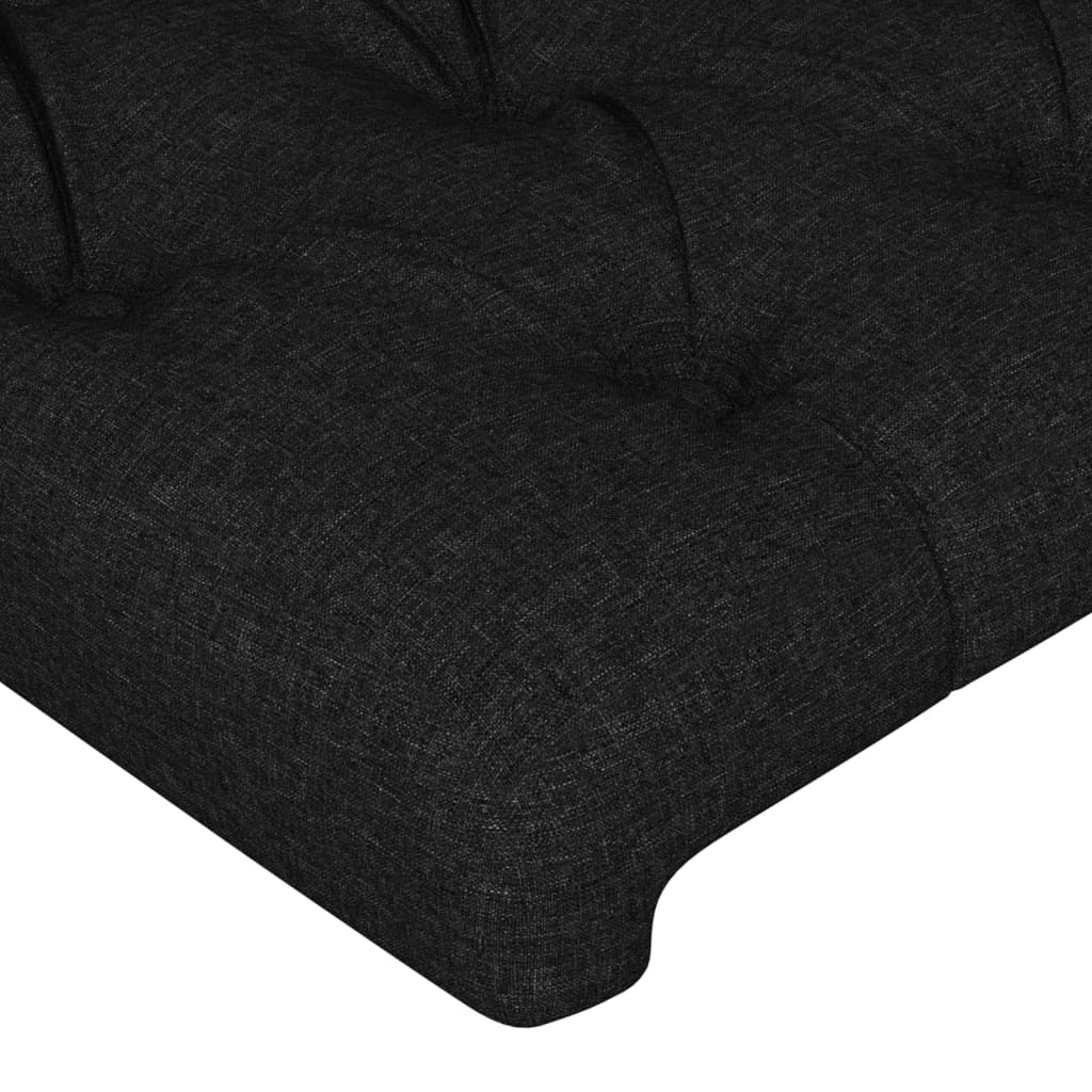 Cabeceira de cama c/ luzes LED tecido 160x7x78/88 cm preto