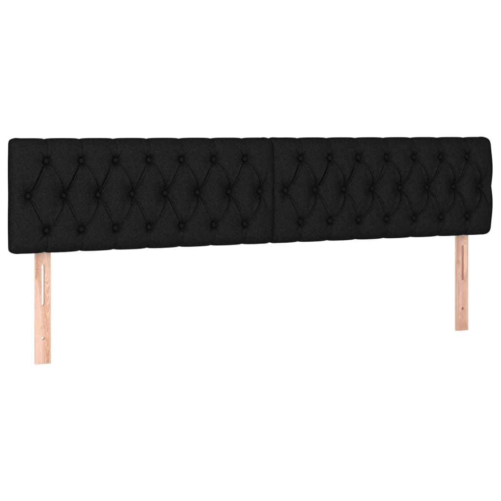 Cabeceira de cama c/ luzes LED tecido 180x7x78/88 cm preto