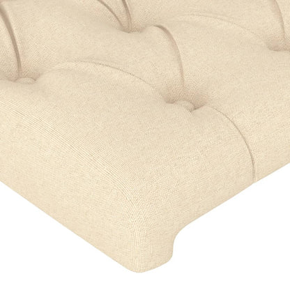 Cabeceira de cama c/ luzes LED tecido 180x7x78/88 cm cor creme