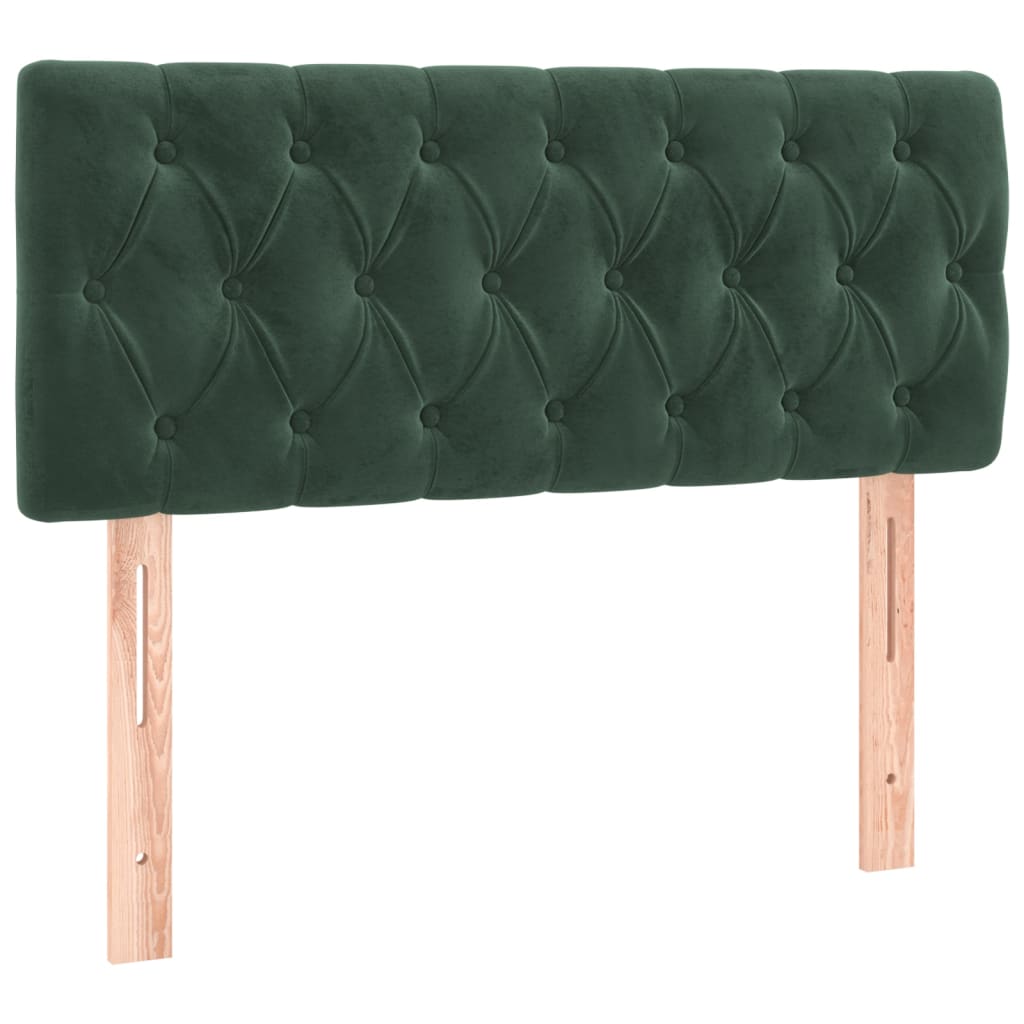 Cabeceira de cama c/ luzes LED veludo 90x7x78/88cm verde-escuro