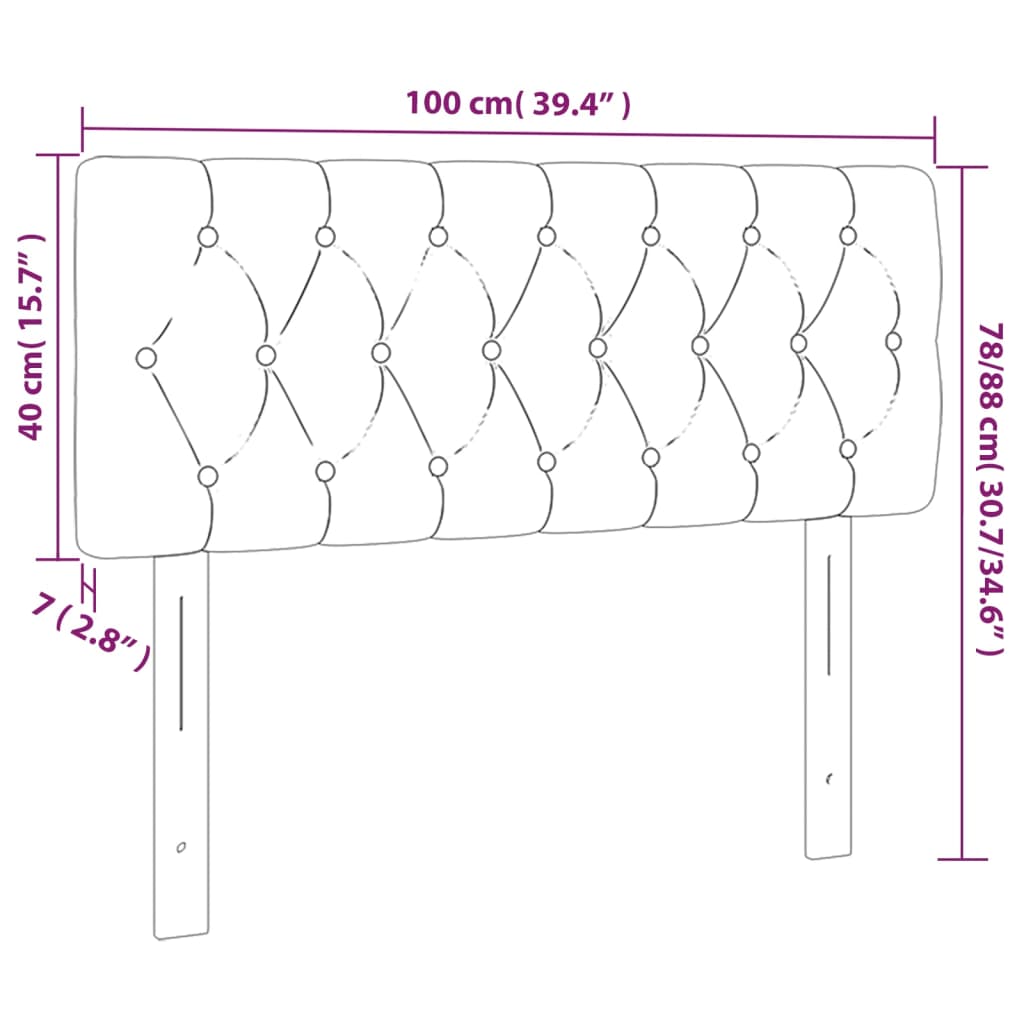 Cabeceira de cama c/luzes LED veludo 100x7x78/88cm cinza-escuro