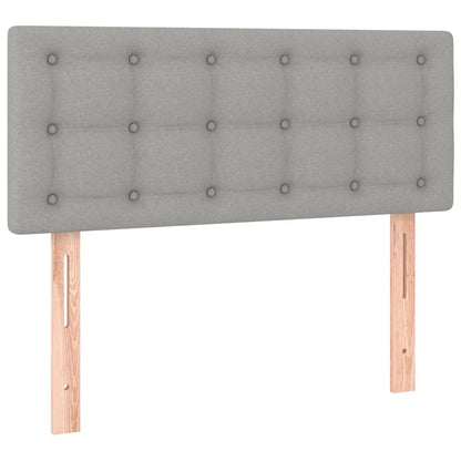 Cabeceira de cama c/ luzes LED tecido 80x5x78/88 cm cinza-claro