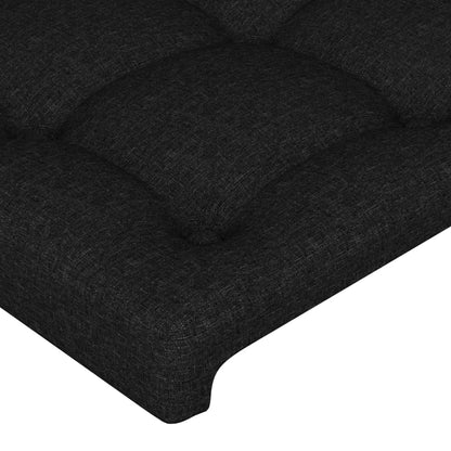 Cabeceira de cama c/ luzes LED tecido 80x5x78/88 cm preto