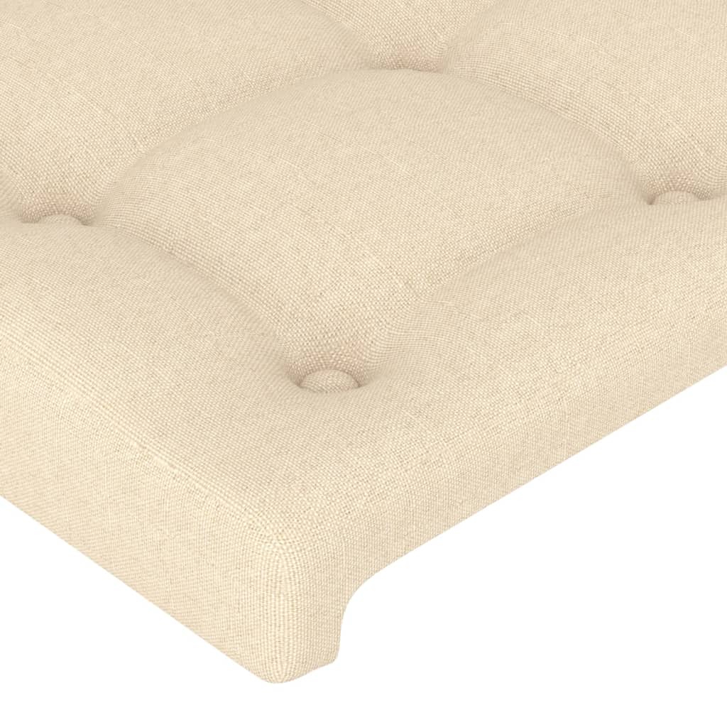 Cabeceira de cama c/ luzes LED tecido 80x5x78/88 cm cor creme