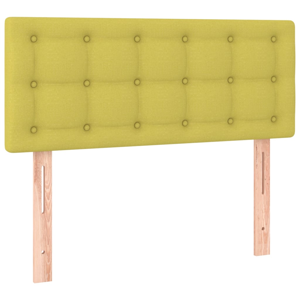 Cabeceira de cama c/ luzes LED tecido 100x5x78/88 cm verde