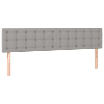 Cabeceira de cama c/luzes LED tecido 160x5x78/88 cm cinza-claro