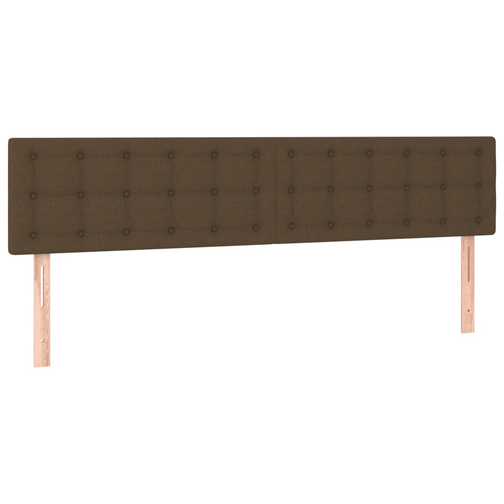 Cabeceira de cama c/ luzes LED tecido 160x5x78/88 cm castanho