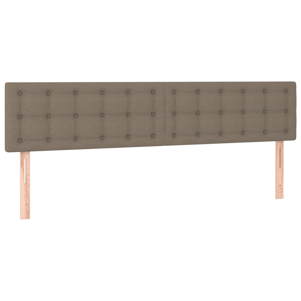 Cabeceira cama luzes LED tecido 180x5x78/88cm cinza-acastanhado