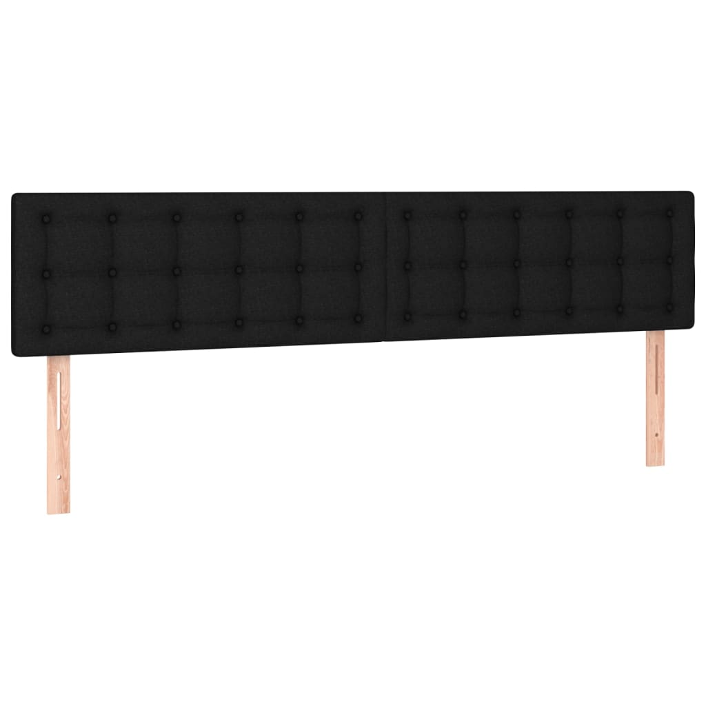 Cabeceira de cama c/ luzes LED tecido 200x5x78/88 cm preto