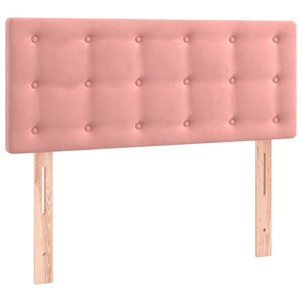 Cabeceira de cama c/ luzes LED veludo 80x5x78/88 cm rosa