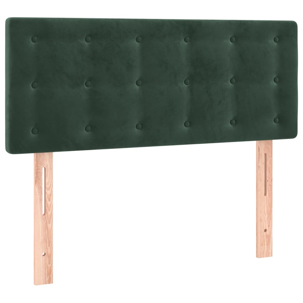 Cabeceira de cama c/luzes LED veludo 100x5x78/88cm verde-escuro