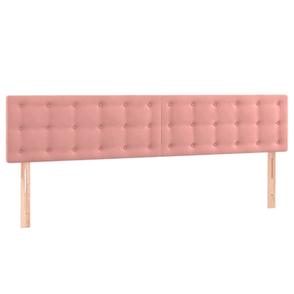 Cabeceira de cama c/ luzes LED veludo 180x5x78/88 cm rosa