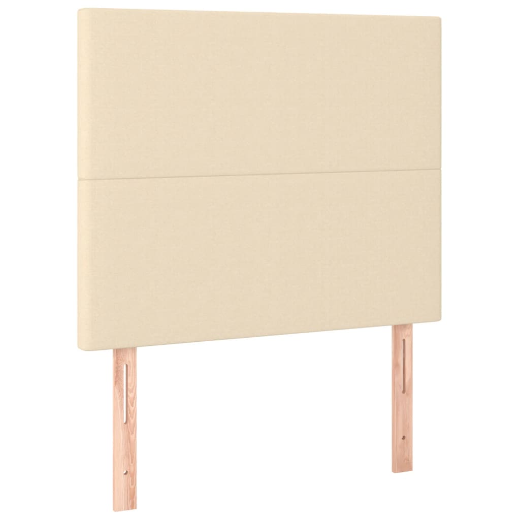 Cabeceira de cama c/ LED tecido 90x5x118/128cm crème