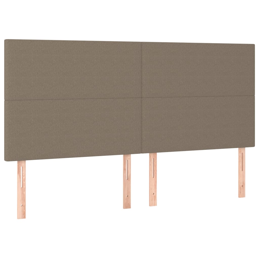 Cabeceira cama c/ LED tecido 180x5x118/128 cm cinza-acastanhado