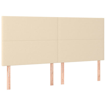 Cabeceira cama c/ LED tecido 180x5x118/128 cm crème