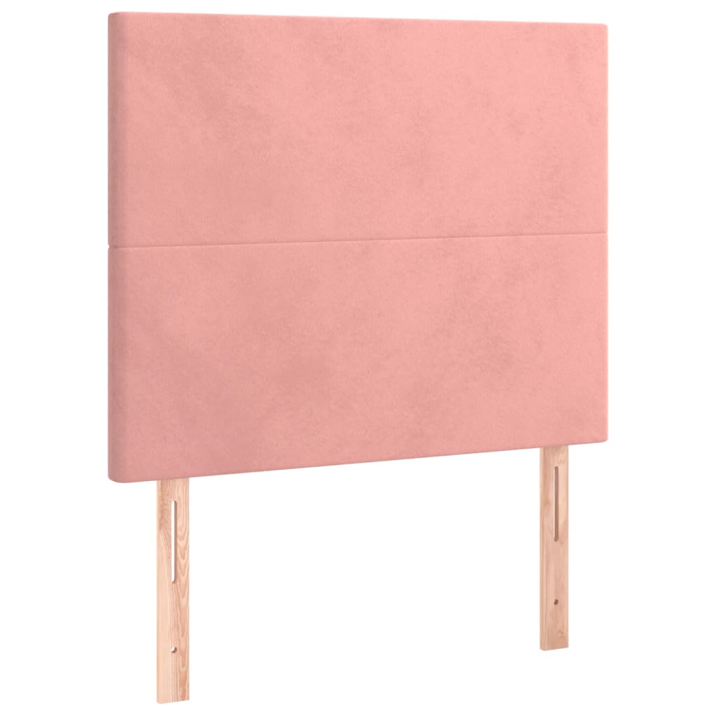 Cabeceira de cama c/ luzes LED veludo 80x5x118/128 cm rosa