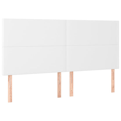 Cabeceira cama c/ LED couro artificial 180x5x118/128 cm branco