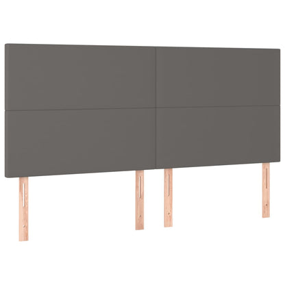 Cabeceira cama c/ LED 180x5x118/88cm couro artificial cinzento