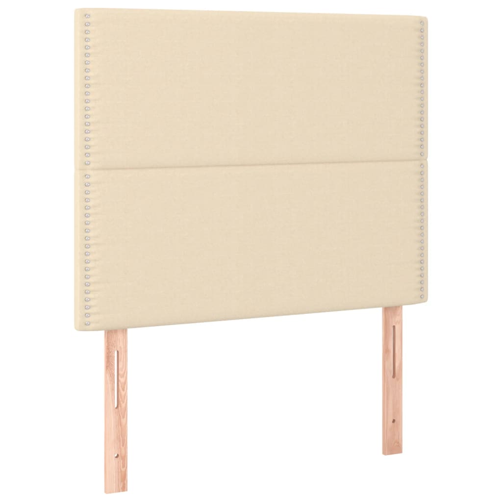 Cabeceira de cama c/ LED tecido 80x5x118/128cm crème