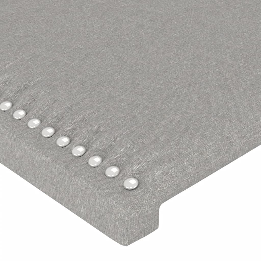 Cabeceira cama c/ luzes LED tecido 100x5x118/128cm cinza-claro