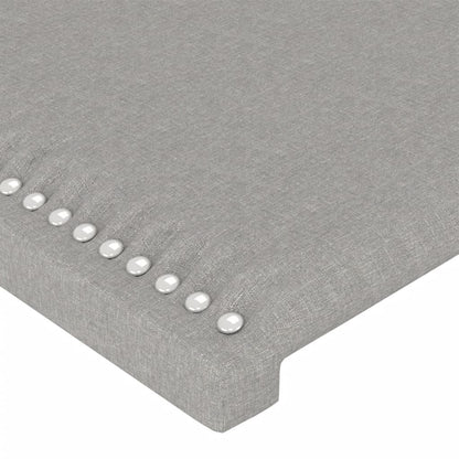 Cabeceira cama c/ luzes LED tecido 100x5x118/128cm cinza-claro