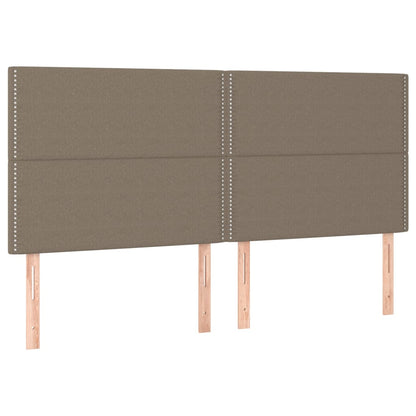 Cabeceira cama c/ LED tecido 160x5x118/128 cm cinza-acastanhado