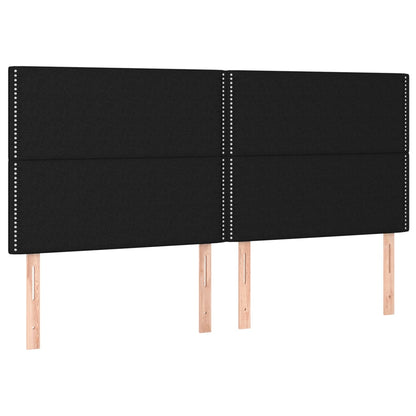 Cabeceira de cama c/ luzes LED tecido 200x5x118/128 cm preto