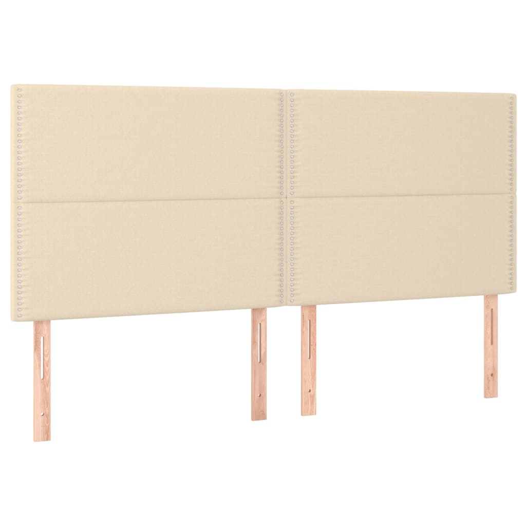 Cabeceira cama c/ LED tecido 200x5x118/128 cm crème