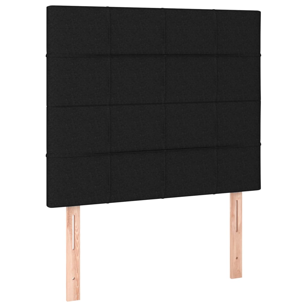 Cabeceira cama c/ LED tecido 80x5x118/128 cm preto